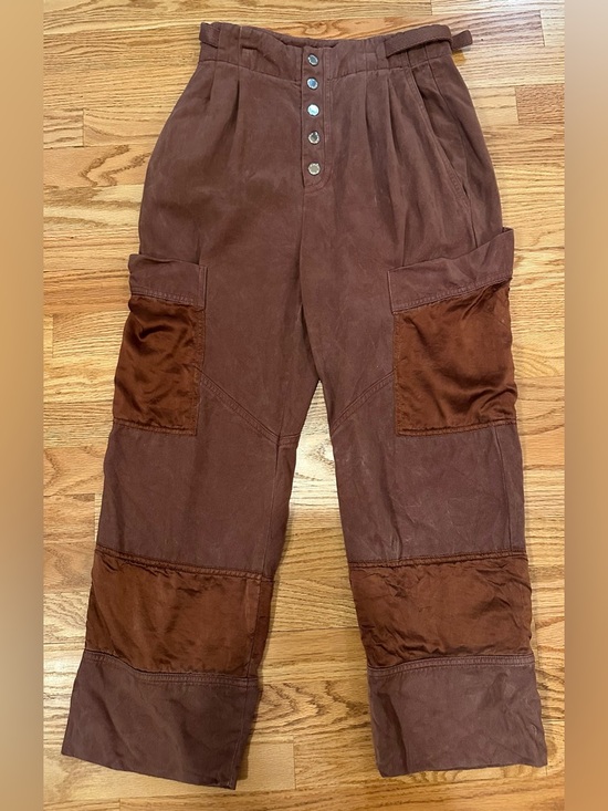 Pinko Pants - PINKO Brown Lyocell Cargo Pants Button Front Utility Style Womens Sz 0/XS *FLAW*